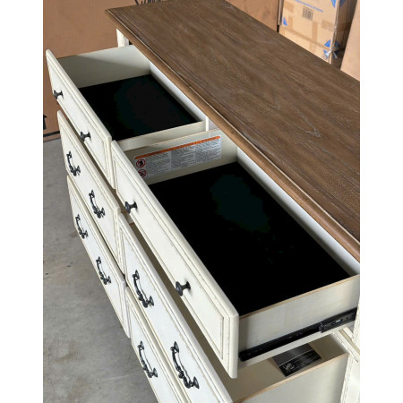 B747 - 31 : Tủ 6 Ngăn Kéo Giả Cổ - Màu Trắng Sương Mù